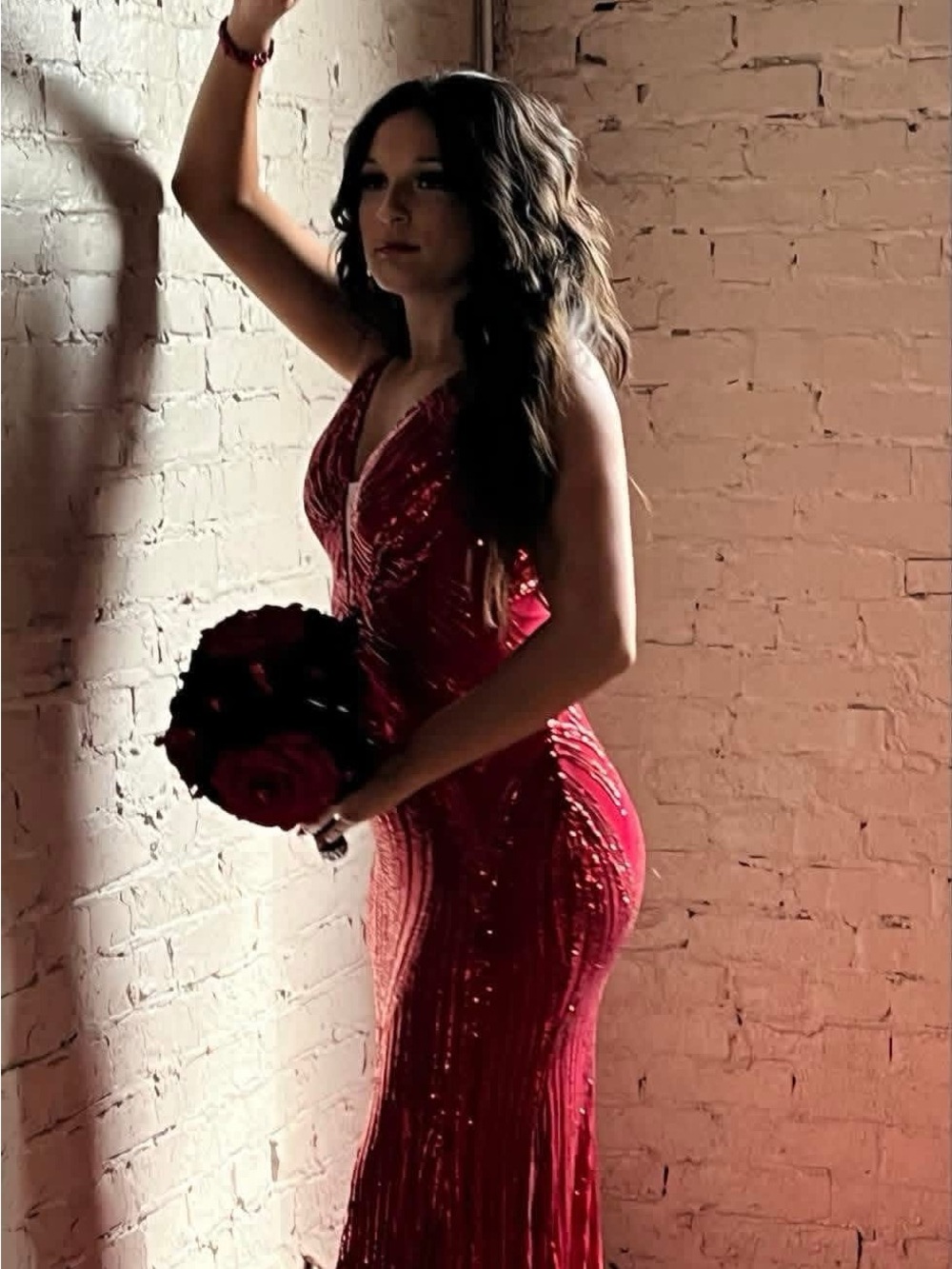 Jovani Sequin Plunge Mermaid Dress - Women - Picture 3 of 3